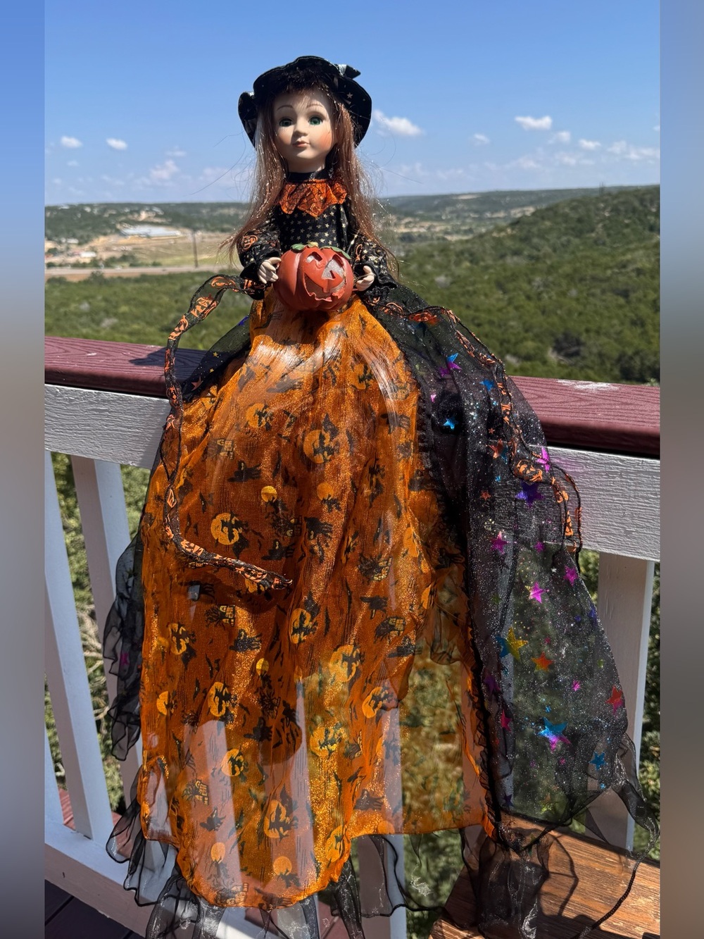 Vintage Halloween Porcelain Face Sitting Witch